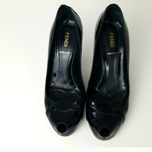 Fendi Shoes - Fendi Women's Black Peep Toe Pumps
